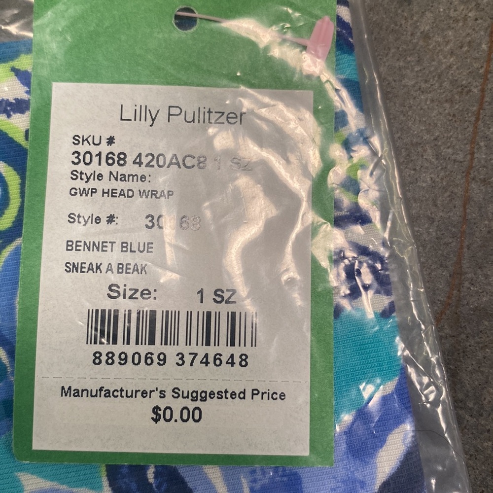 Lilly Pulitzer GWP Head Wrap Sneak a Break Bennet Blue - Picture 5 of 5